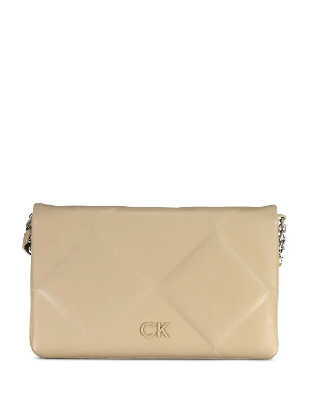 Calvin Klein quilted logo-lettering shoulder bag - Toni neutri