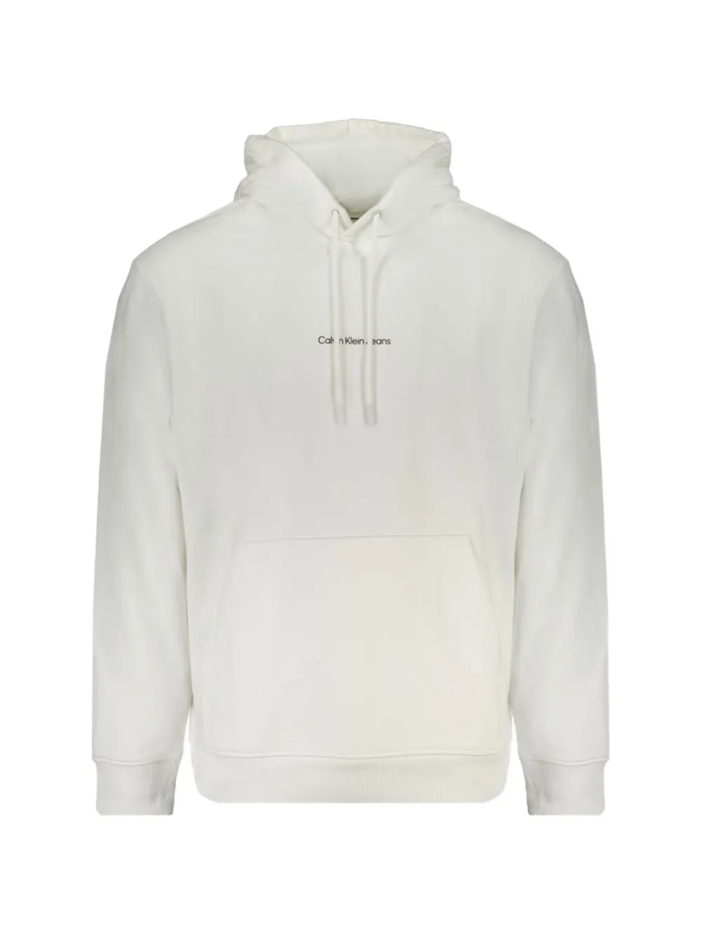 Calvin Klein logo-print drawstring hoodie - Bianco