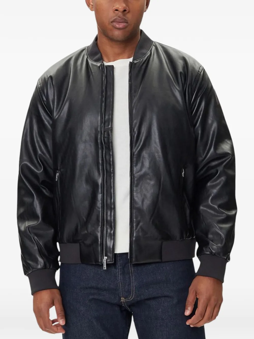 Calvin Klein Jeans ribbed-trim bomber jacket - Nero