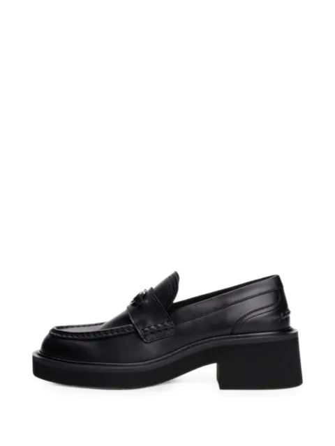 Tommy Jeans logo-plaque leather loafers