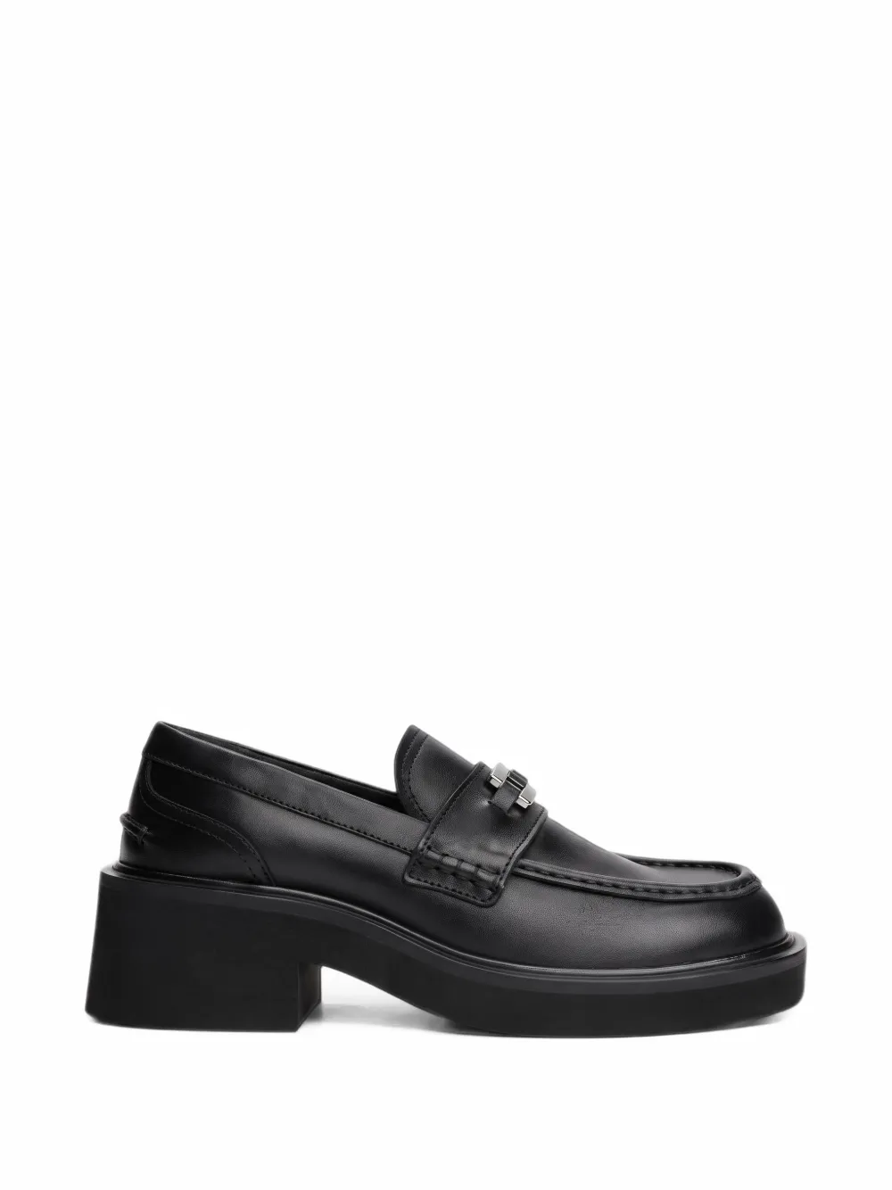 Tommy Jeans logo-plaque leather loafers - Schwarz