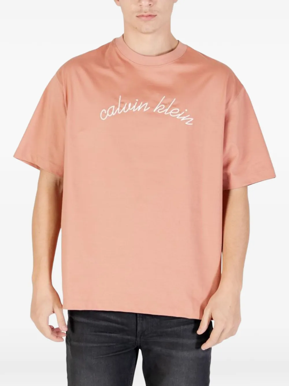 Calvin Klein Jeans logo-embroidered T-shirt - Arancione