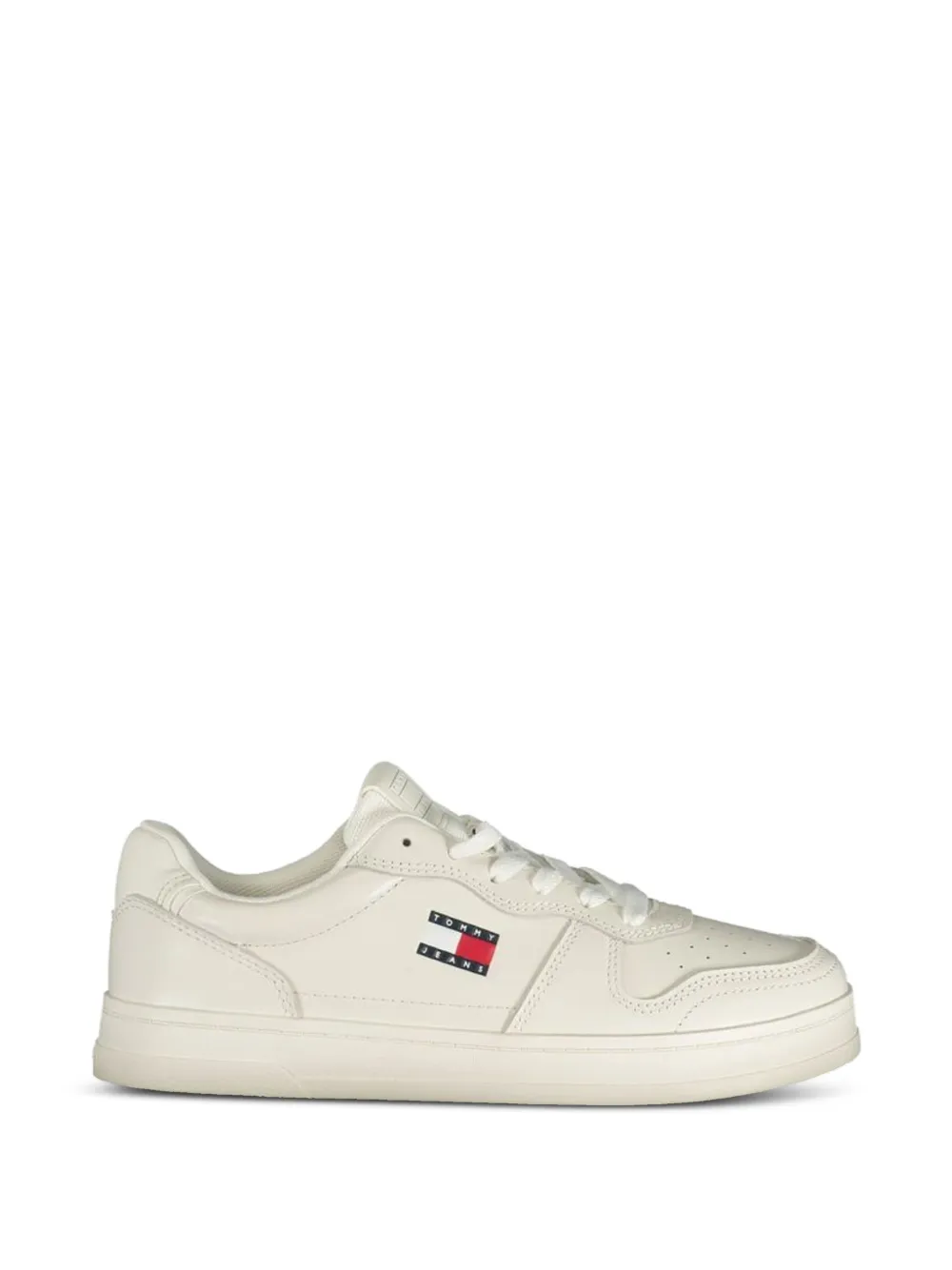 Tommy Hilfiger logo-patch perforated sneakers Beige