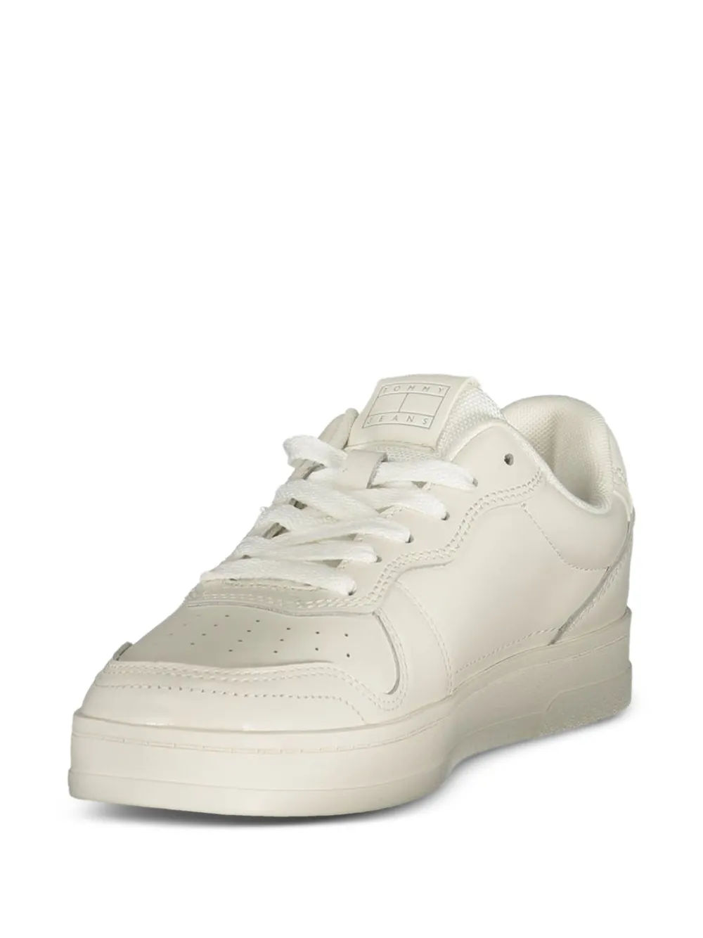Tommy Hilfiger logo-patch perforated sneakers Beige