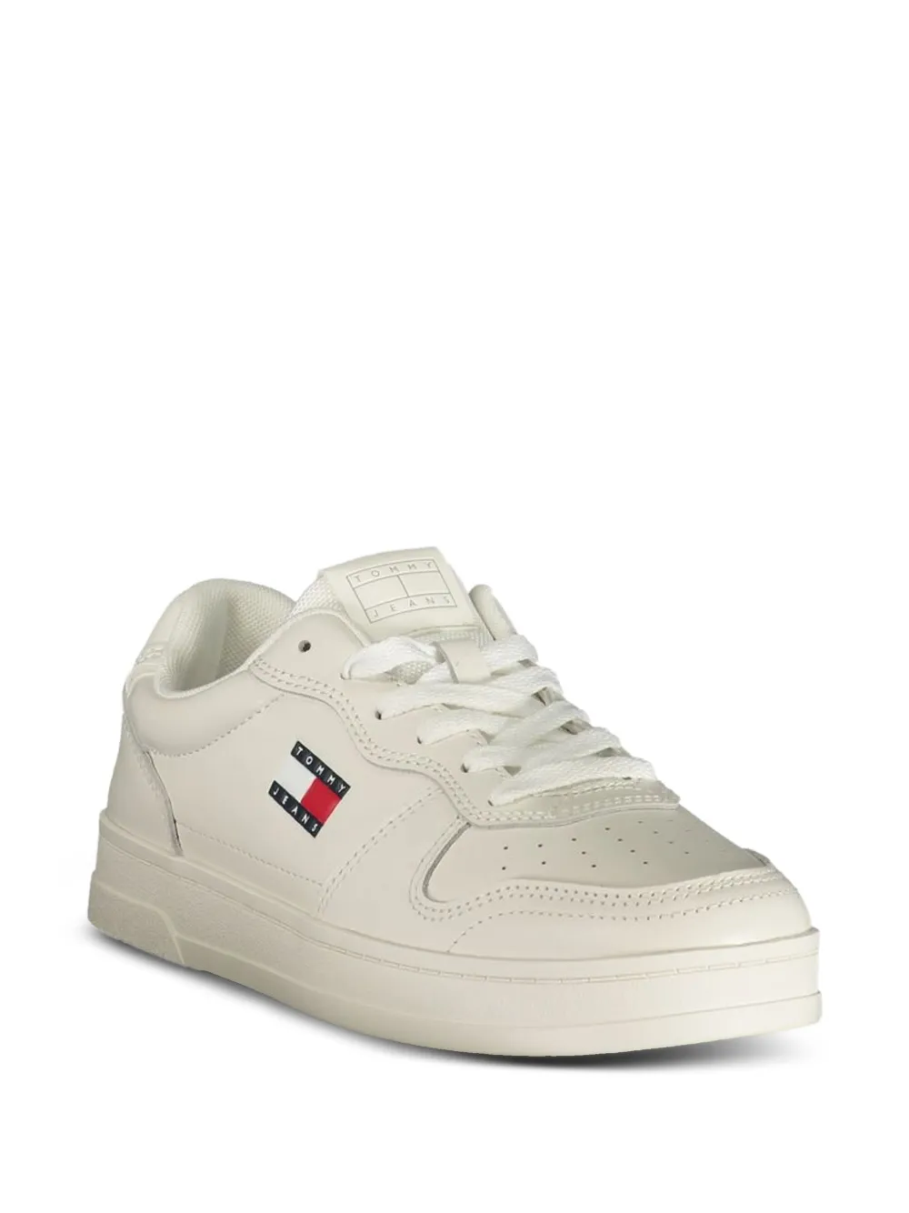 Tommy Hilfiger logo-patch perforated sneakers Beige
