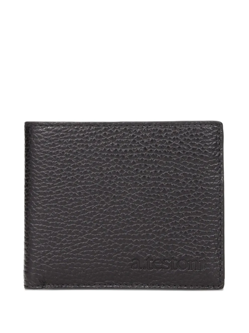 a.testoni grained-leather wallet - Nero