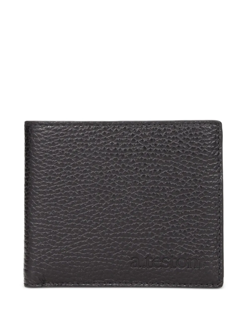 a.testoni grained-leather wallet - Nero