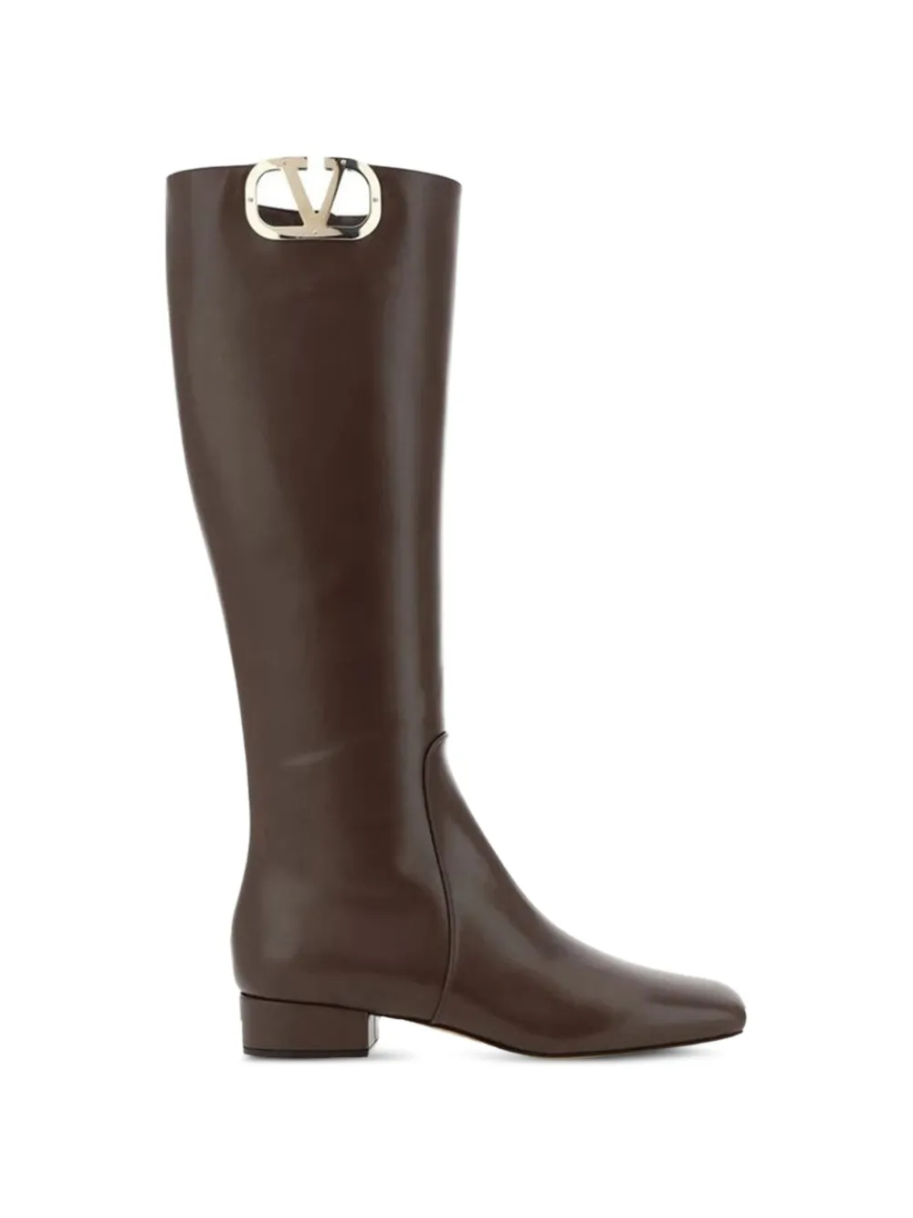 Valentino Garavani VLogo Type leather boots - Brown