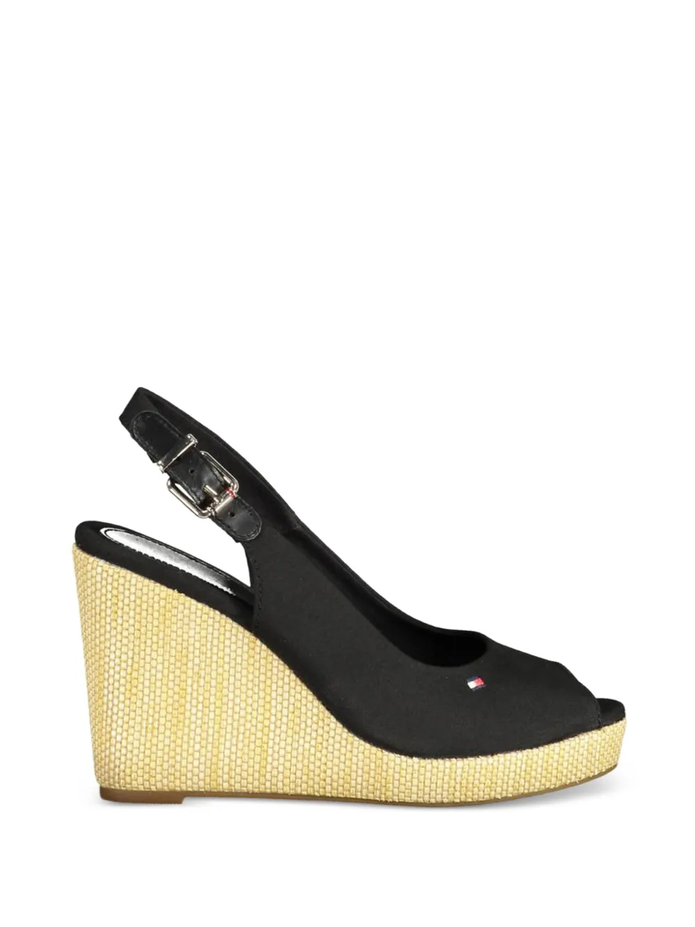 Tommy Hilfiger slingback wedge sandals Zwart