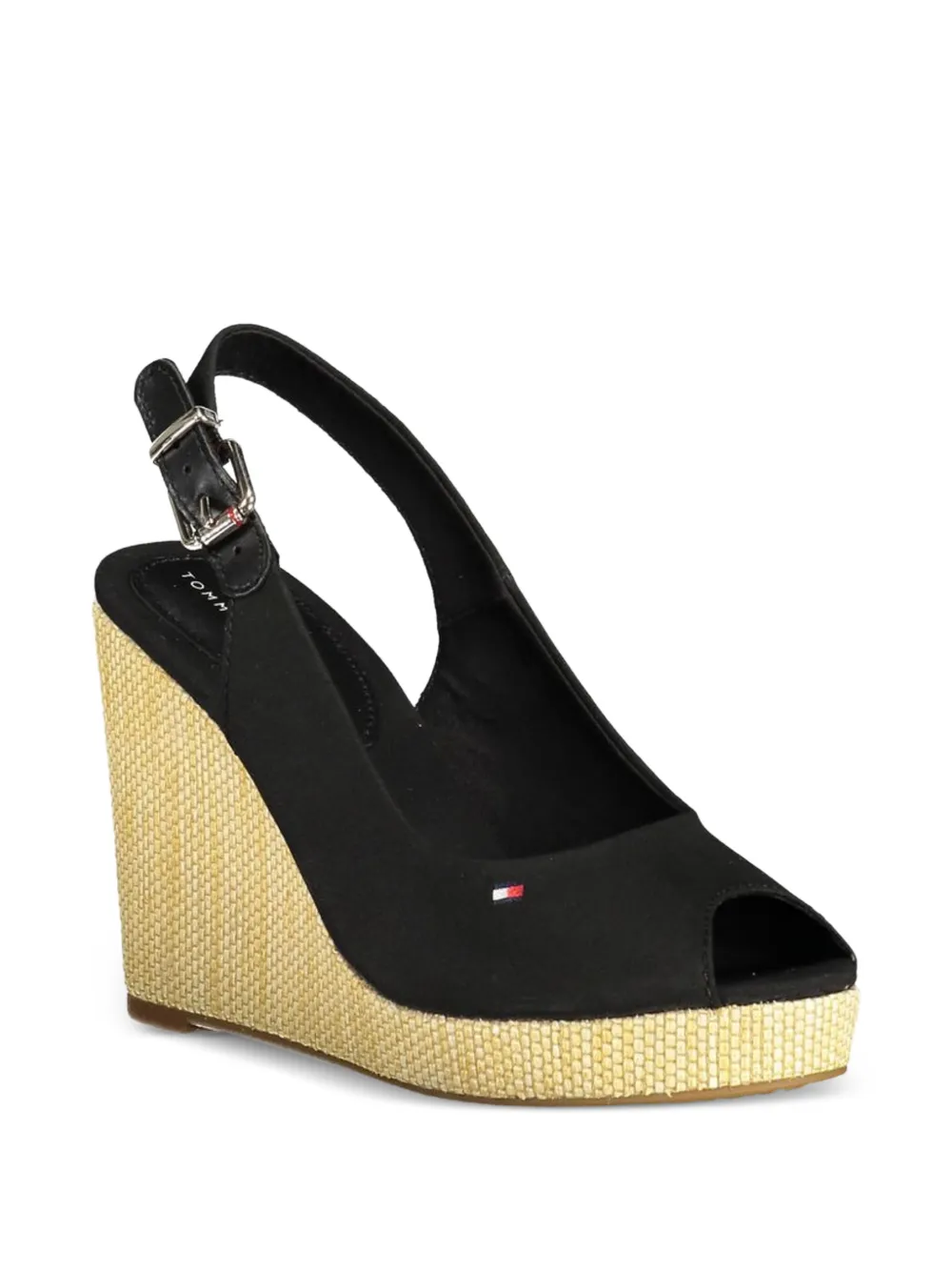 Tommy Hilfiger slingback wedge sandals Zwart