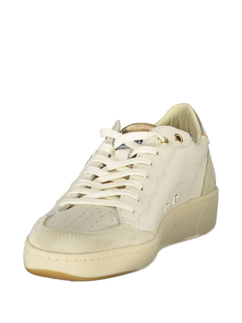 Blauer crystal-embellished perforated sneakers Beige