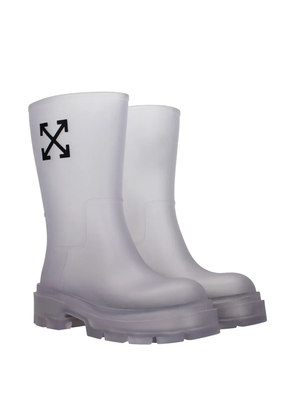 Off-White lug-sole Arrow ankle boots Wit