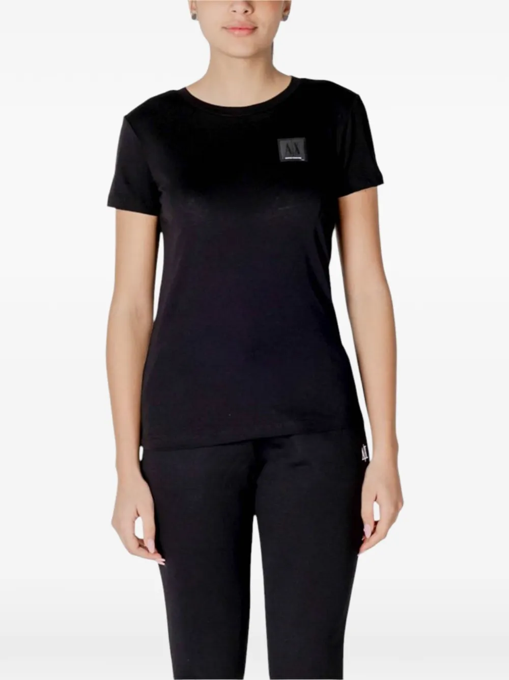 Armani Exchange logo-patch T-shirt - Nero