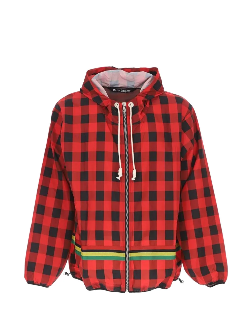 Palm Angels check-print logo-print jacket - Rosso