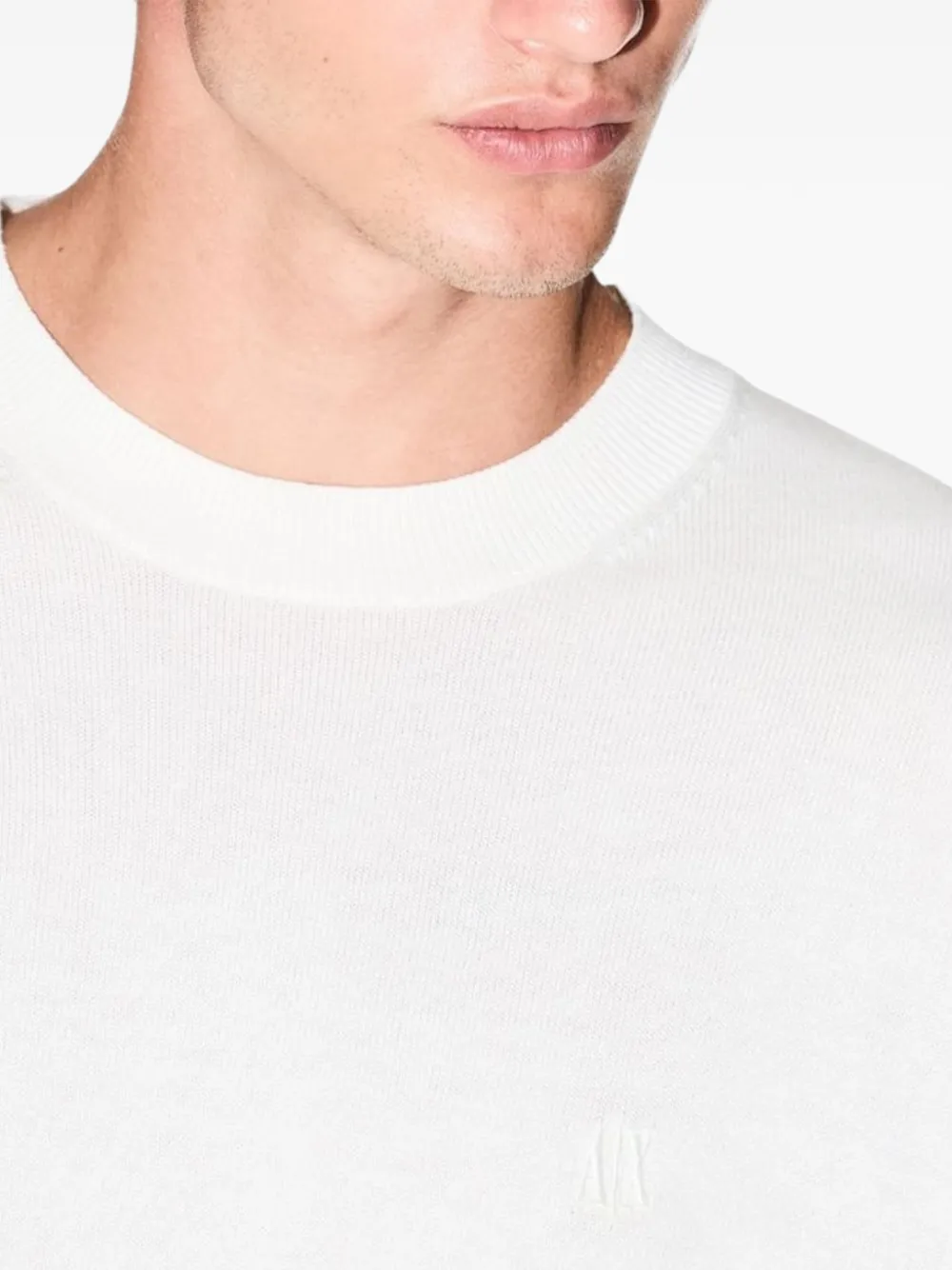 Armani Exchange Trui met geborduurd logo Beige