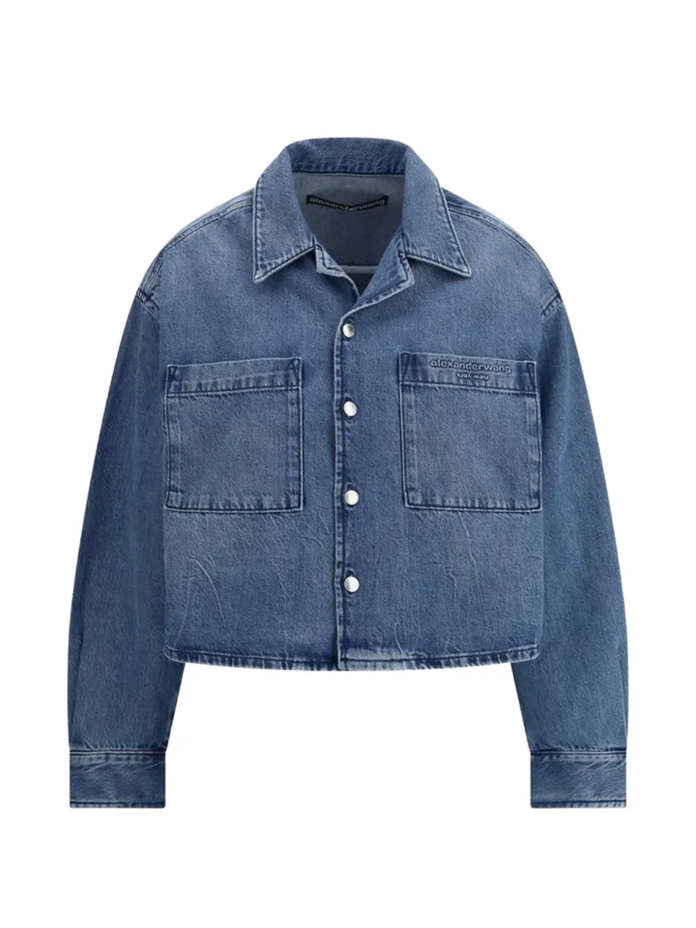 Alexander Wang cropped denim shirt - Blu