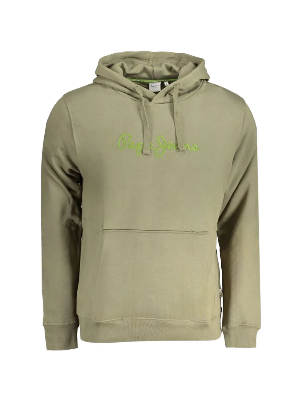 Pepe Jeans logo-embroidered cotton hoodie - Verde