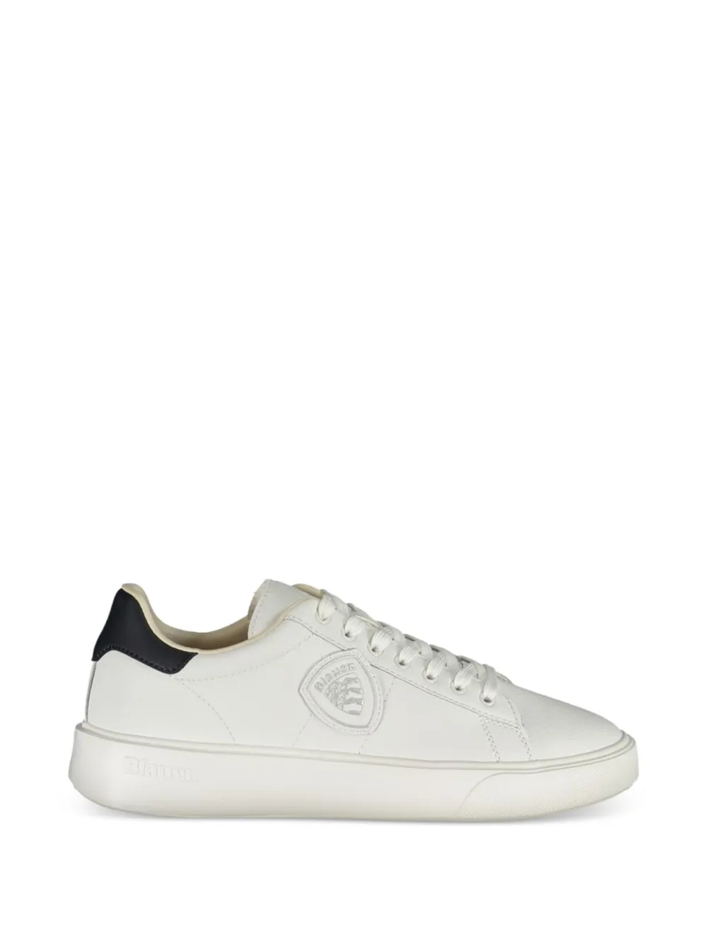 Blauer logo-patch leather sneakers | White | Image 1