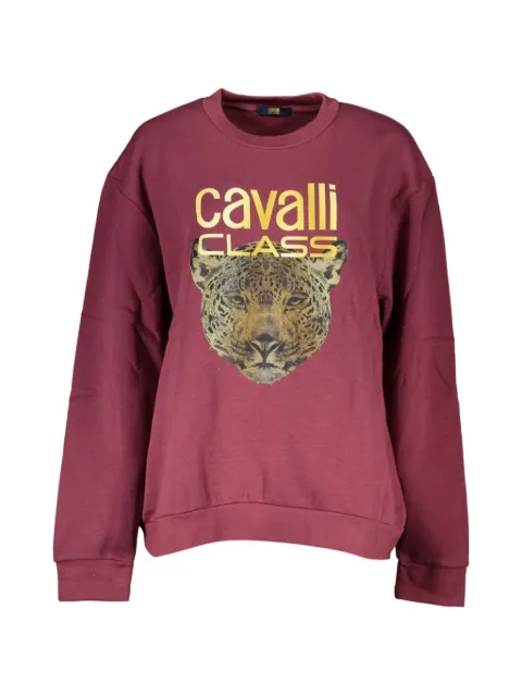 Cavalli Class sudadera con detalle del logo y estampado de jaguar
