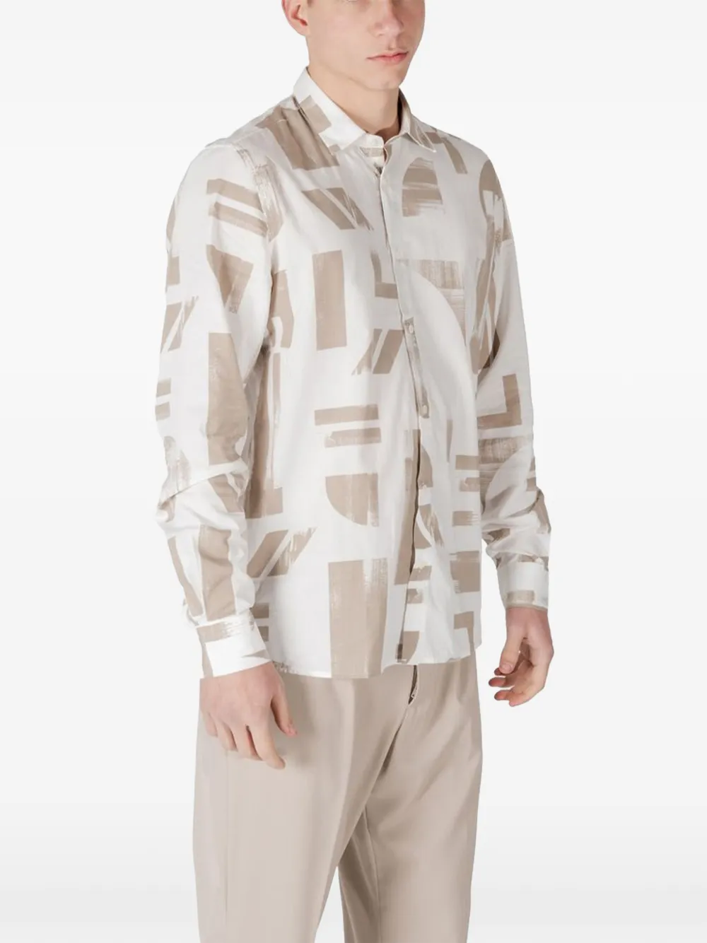 Antony Morato 기하학 아트 프린트 셔츠