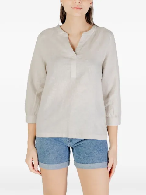 Street One V-neck linen blouse