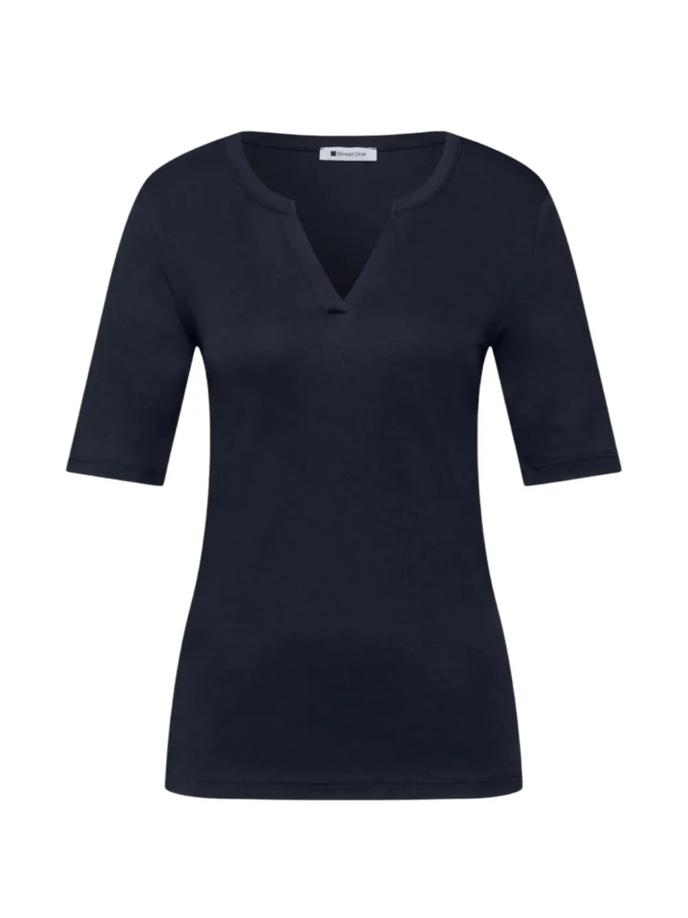 Street One V-neck cotton top - Blu