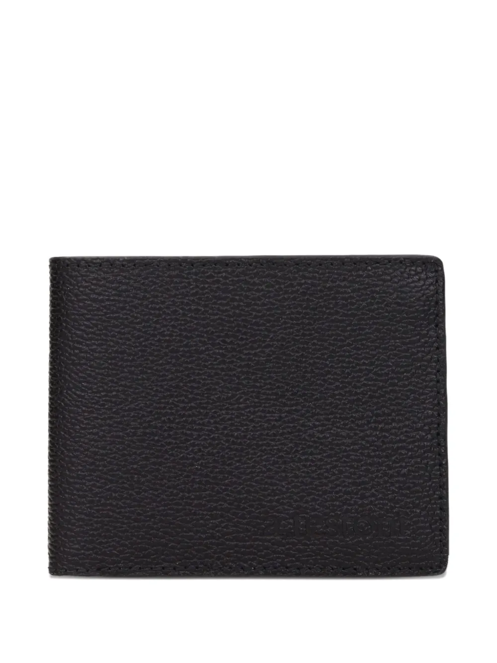 a.testoni pebbled leather bifold wallet - Nero