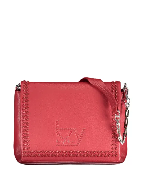 byblos stud-embellished embossed-logo shoulder bag