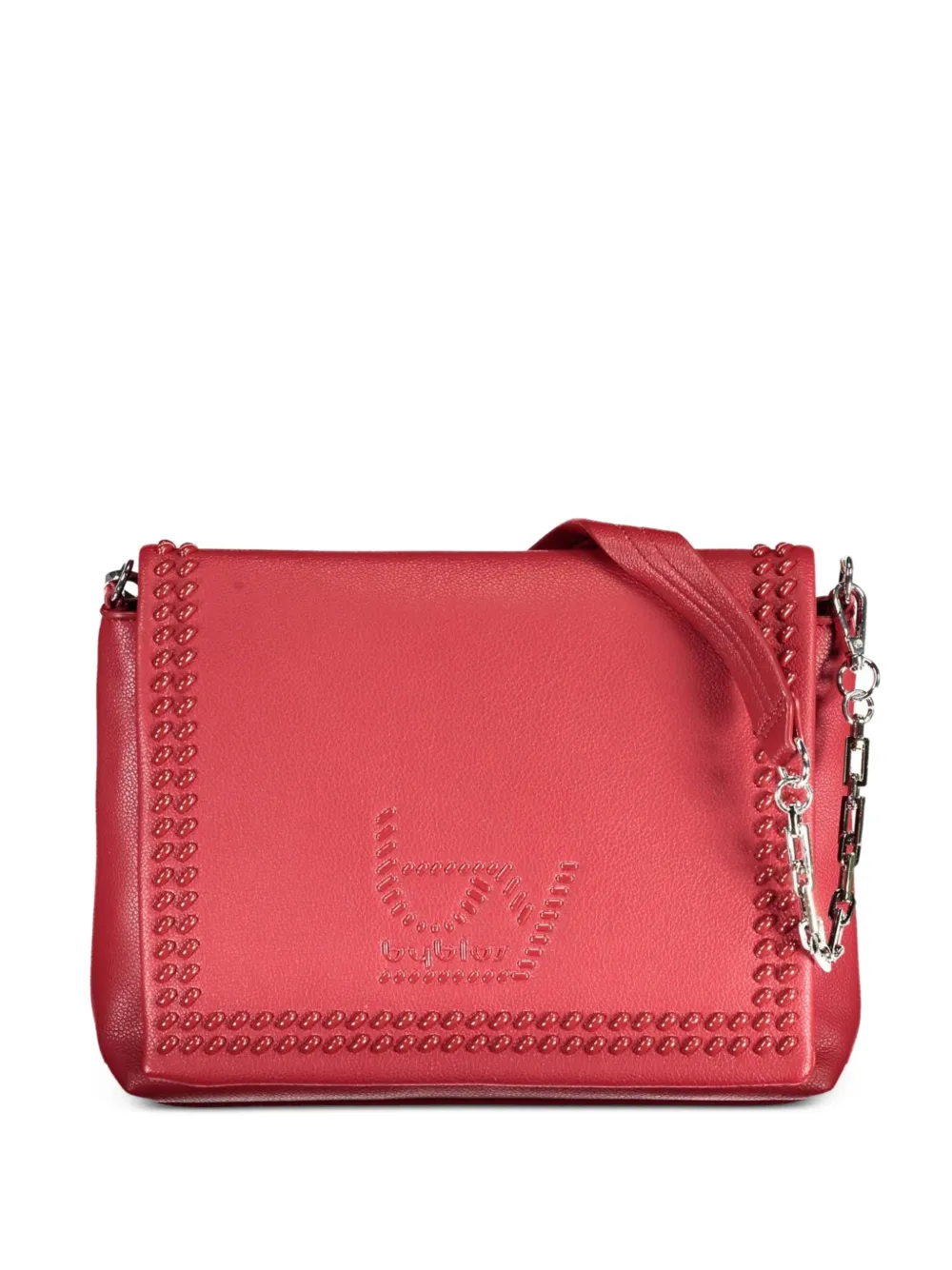 byblos stud-embellished embossed-logo shoulder bag - Rosso