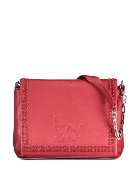 byblos stud-embellished embossed-logo shoulder bag