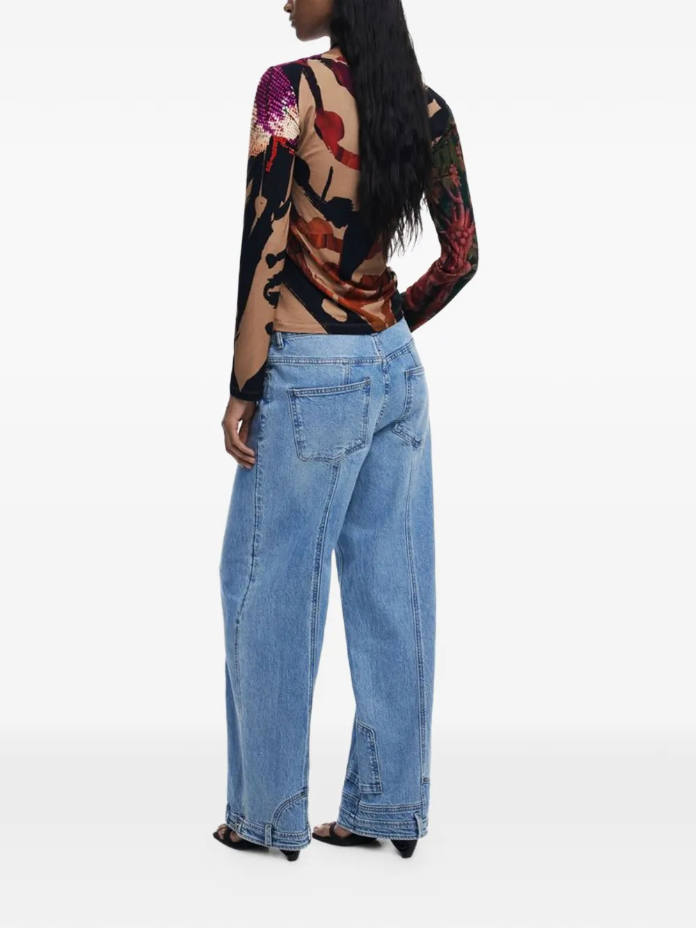 Desigual x Christian Lacroix T-shirt met print en lange mouwen Beige