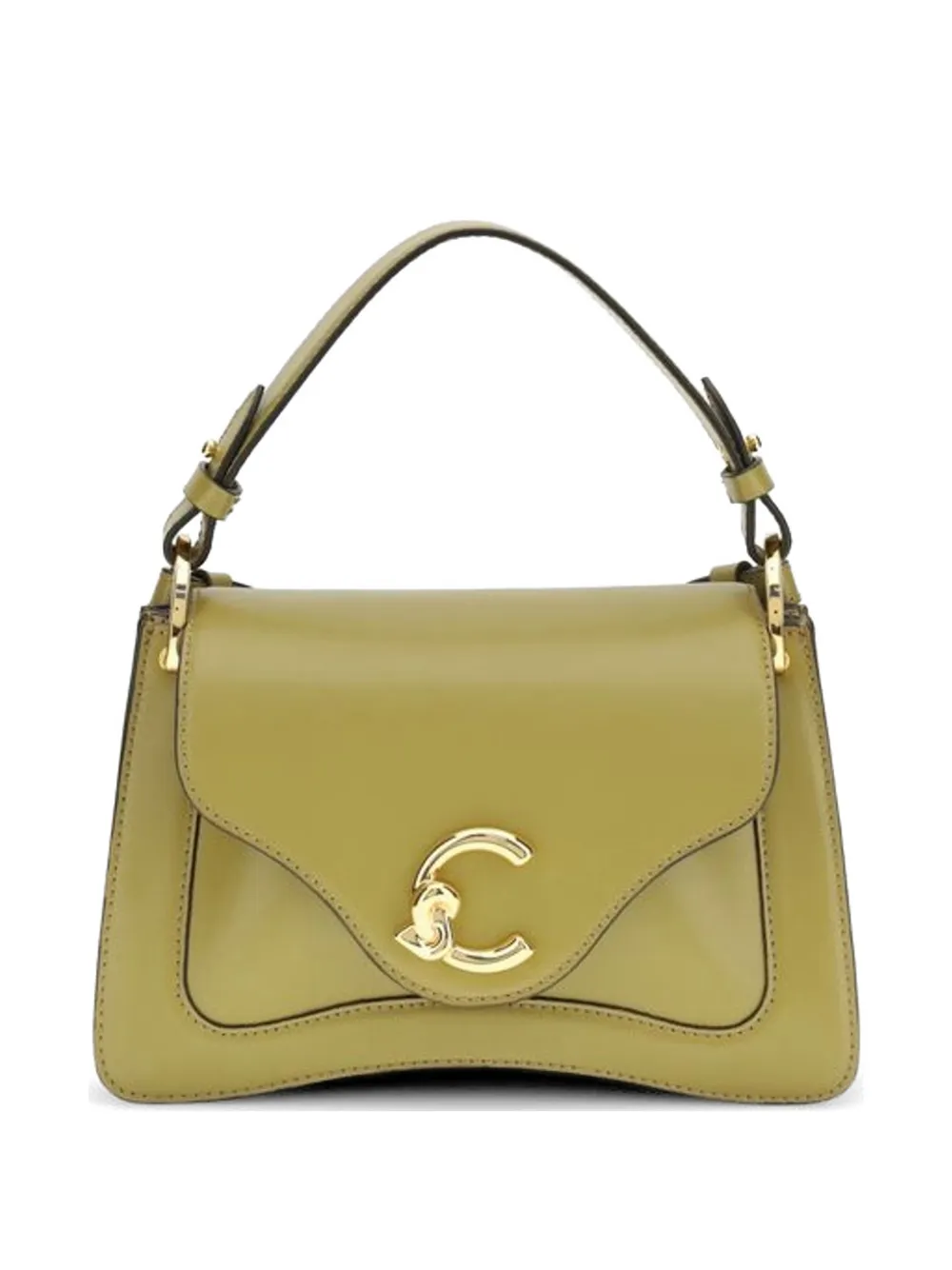 Coccinelle small C-me logo-plaque tote bag - Verde