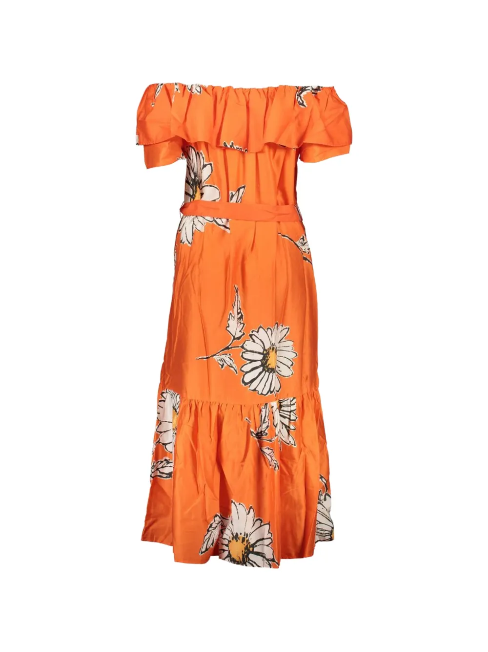 Desigual floral-print tiered midi dress - Arancione