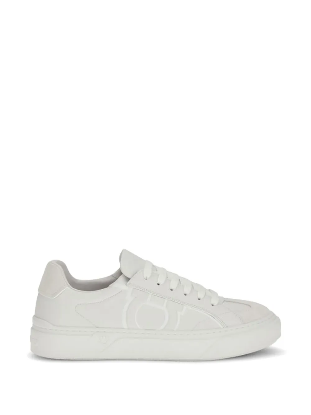 Ferragamo Gancini leather sneakers - Bianco