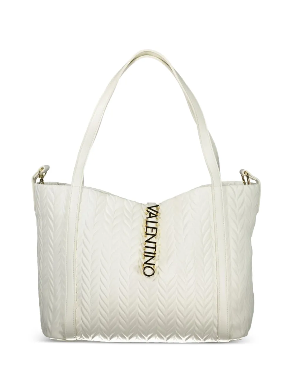 MARIO VALENTINO chevron-quilted logo-lettering tote bag - Toni neutri