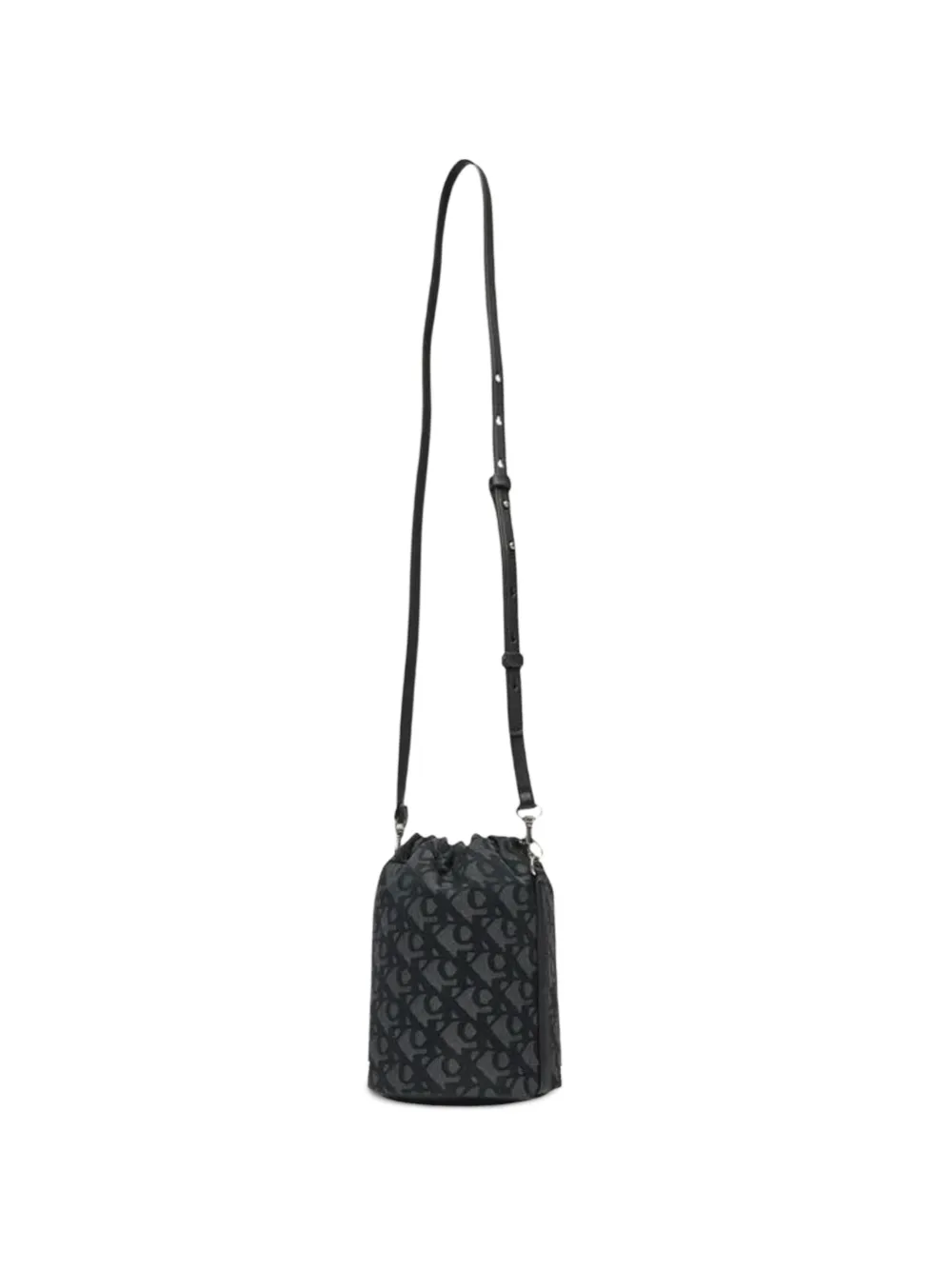 Calvin Klein monogram-pattern drawstring bucket-bag - Nero
