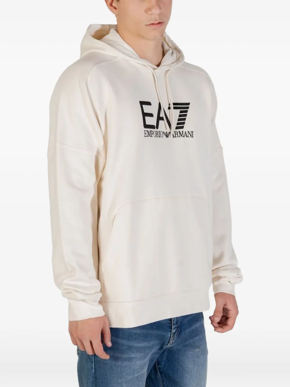 Ea7 Emporio Armani Hoodie met logoprint Beige
