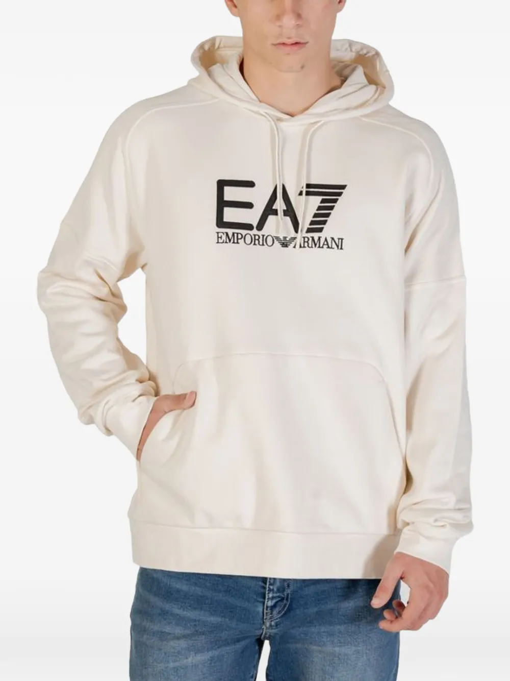 Ea7 Emporio Armani Hoodie met logoprint Beige