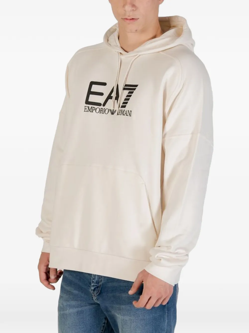 Ea7 Emporio Armani Hoodie met logoprint Beige
