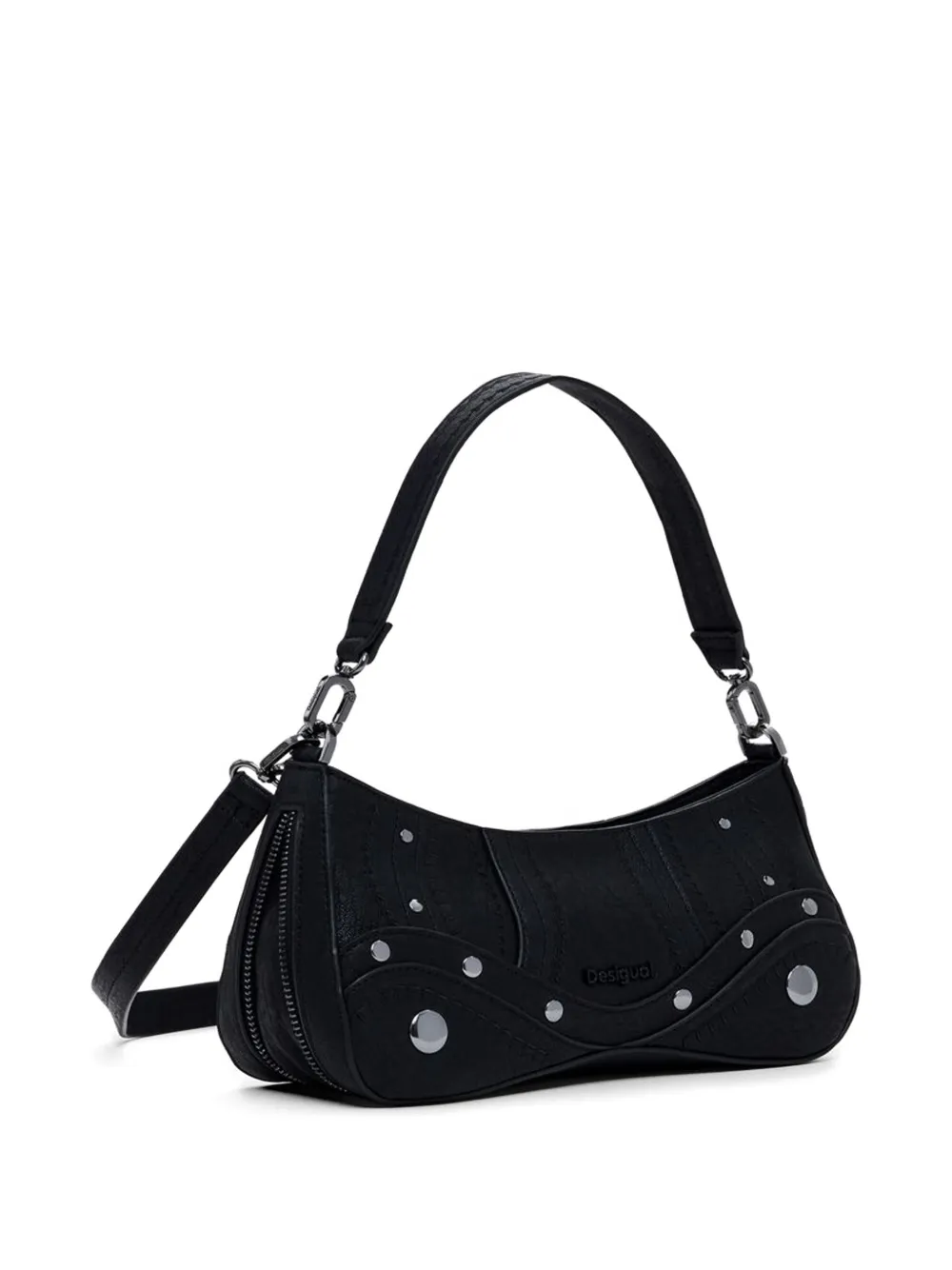 Desigual Shopper met borduurwerk en studs Zwart