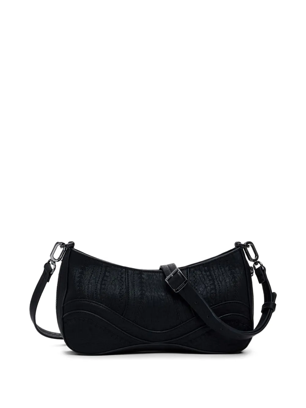Desigual Shopper met borduurwerk en studs Zwart