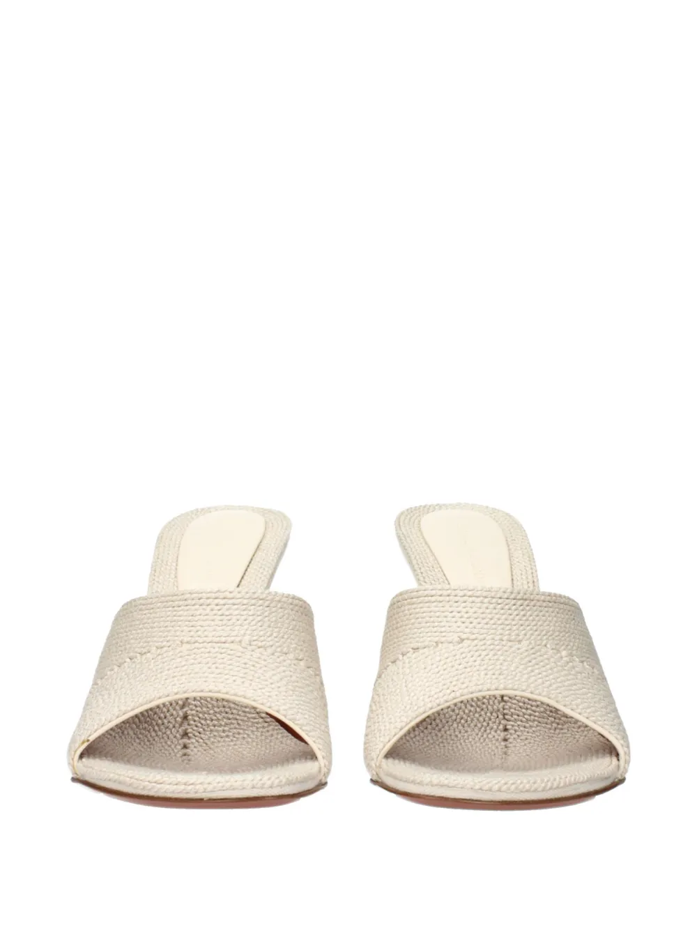 Amina Muaddi woven heeled sandals Wit