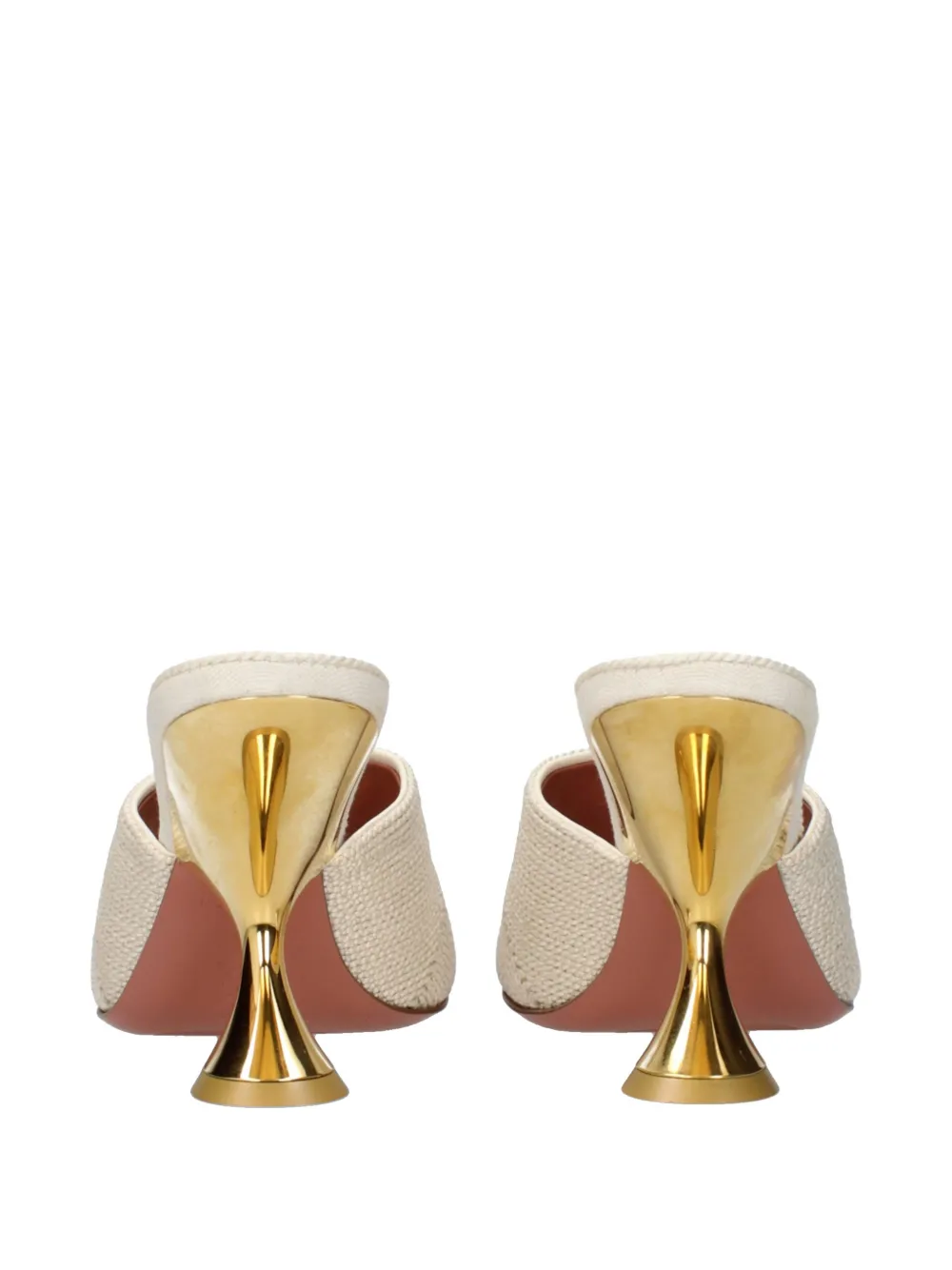 Amina Muaddi woven heeled sandals Wit