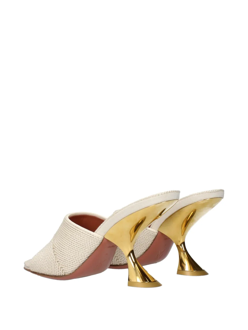 Amina Muaddi woven heeled sandals Wit