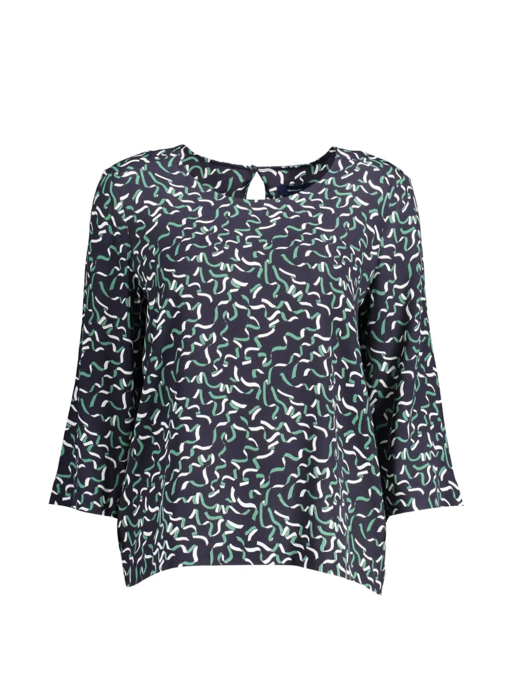 Gant abstract ribbon-print blouse - Blu