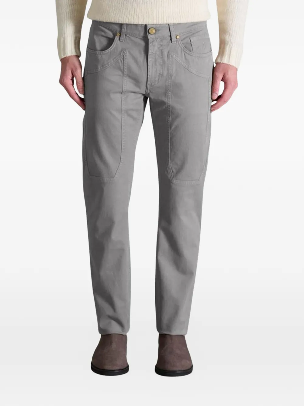 JECKERSON logo-patch slim-fit trousers - Grigio