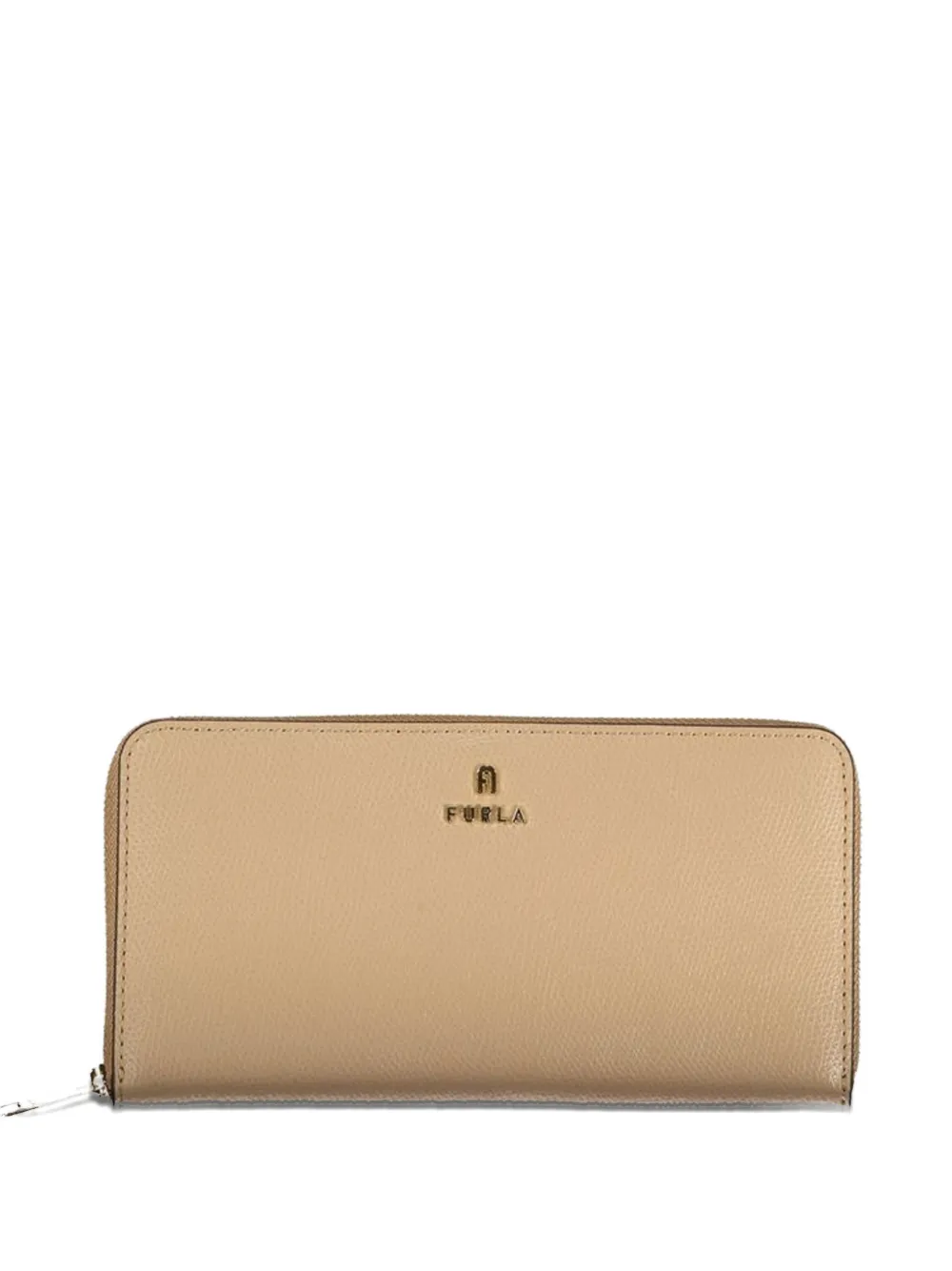 Furla XL Camelia grained-leather wallet - Nude