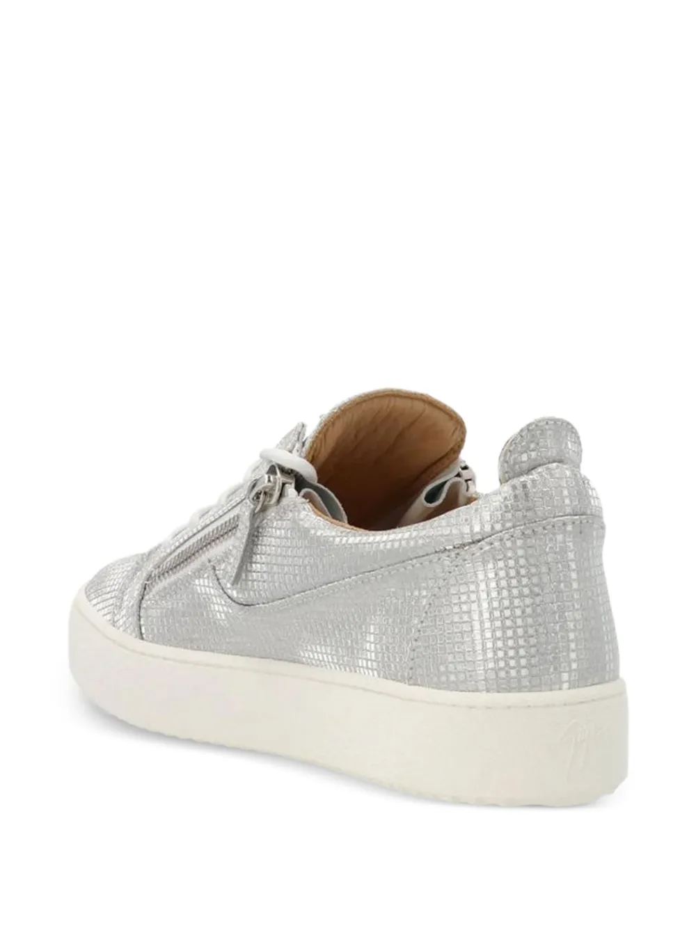 Giuseppe Zanotti textured-finish side-zip lace-up sneakers Zilver