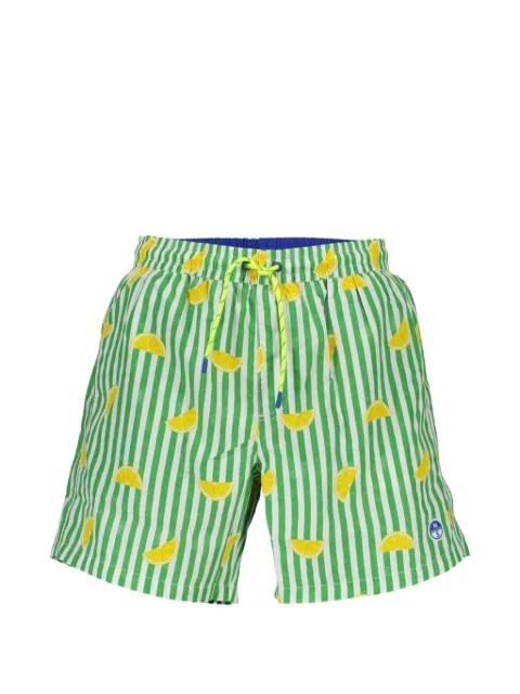 North Sails lemon-print striped swim shorts