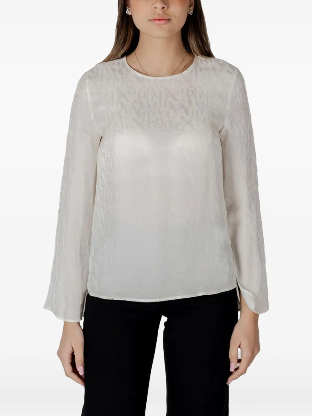 Armani Exchange embossed-logo blouse - Toni neutri